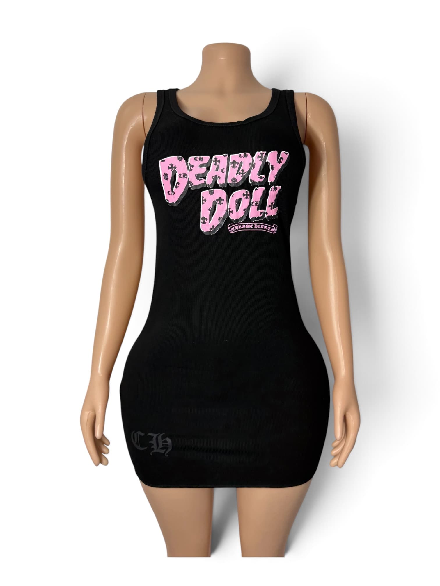 CHROMEHEART DRESS BLACK & PINK